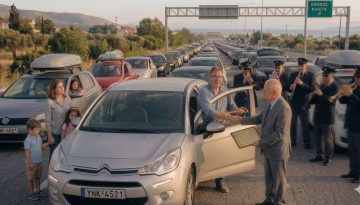 Άνδρας στο ρεύμα επιστροφής της Αθηνών-Κορίνθου ανακηρύχθηκε επίτιμος κάτοικος Κινέτας μετά από 14 ώρες αναμονής